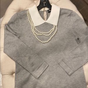 Karl Lagerfeld Paris xs grey sweater with pearls